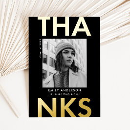 金はっきりした箔卒業サンキューカード 箔招待状