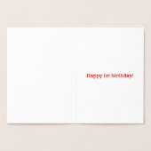 金はっきりした箔"1歳!" 誕生日カード 箔カード (内部)