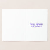 金はっきりした箔"11歳!" 誕生日カード 箔カード (内部)