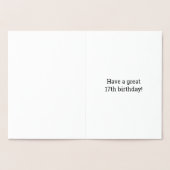 金はっきりした箔"17歳!" 誕生日カード 箔カード (内部)