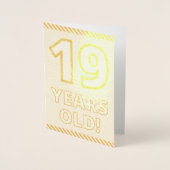 金はっきりした箔"19歳！" 誕生日カード 箔カード (正面)