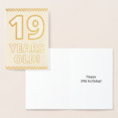 金はっきりした箔"19歳！" 誕生日カード 箔カード (ディスプレー)