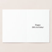 金はっきりした箔"20歳!" 誕生日カード 箔カード (内部)