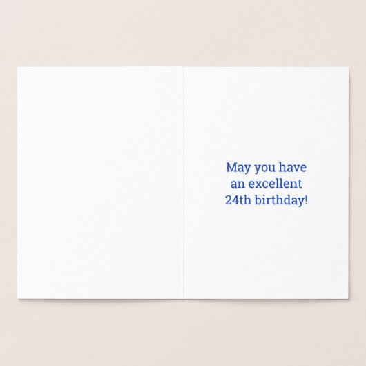 金はっきりした箔"24歳！" 誕生日カード 箔カード (内部)