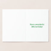 金はっきりした箔"25歳!" 誕生日カード 箔カード (内部)