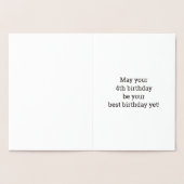 金はっきりした箔"4歳!" 誕生日カード 箔カード (内部)