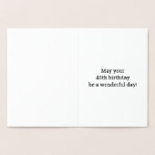 金はっきりした箔"40歳!" 誕生日カード 箔カード (内部)