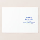 金はっきりした箔"41歳！" 誕生日カード 箔カード (内部)