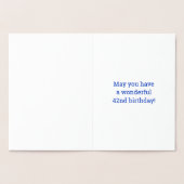 金はっきりした箔"42歳！" 誕生日カード 箔カード (内部)