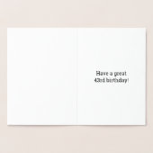 金はっきりした箔"43歳!" 誕生日カード 箔カード (内部)