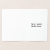 金はっきりした箔"5歳！" 誕生日カード 箔カード (内部)