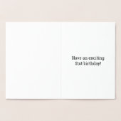 金はっきりした箔"51歳!" 誕生日カード 箔カード (内部)