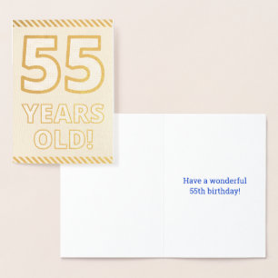 金はっきりした箔"55歳!" 誕生日カード 箔カード