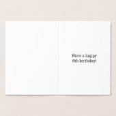 金はっきりした箔"6歳！" 誕生日カード 箔カード (内部)