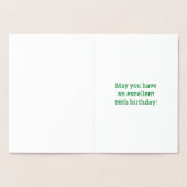 金はっきりした箔"66歳！" 誕生日カード 箔カード (内部)