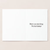 金はっきりした箔"7歳!" 誕生日カード 箔カード (内部)