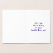 金はっきりした箔"71歳!" 誕生日カード 箔カード (内部)