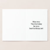 金はっきりした箔"72歳！" 誕生日カード 箔カード (内部)