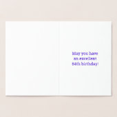 金はっきりした箔"84歳！" 誕生日カード 箔カード (内部)