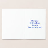 金はっきりした箔"88歳!" 誕生日カード 箔カード (内部)