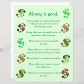 金は善なり、肯定のリスト (正面/裏面)