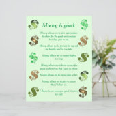 金は善なり、肯定のリスト (スタンド正面)