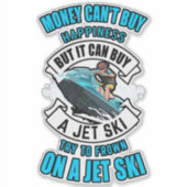 金は幸せ買になるがステッカー買だ シール (正面)