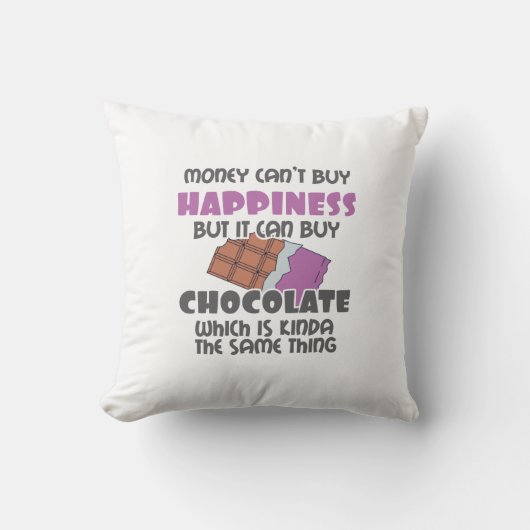 金は幸せ買になるがチョコレートに買はい クッション (正面)