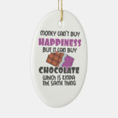 金は幸せ買になるがチョコレートに買はい セラミックオーナメント (右)