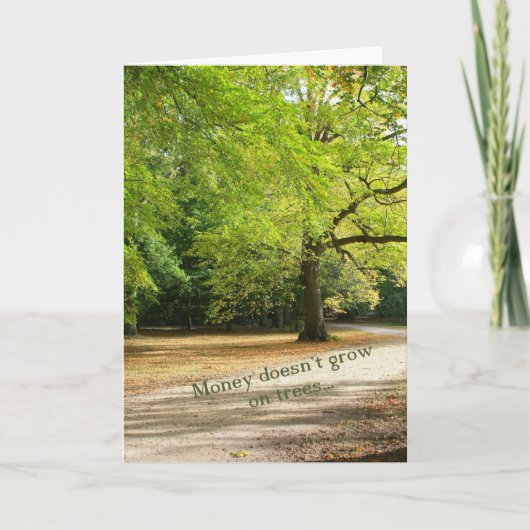 金は木に生えぬ誕生日 カード (正面)