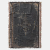 金ぱくが付いている旧式な革本 スローブランケット (正面縦)