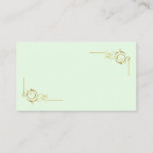 金ぱくのハチドリとのミントの緑 名刺 (裏面)