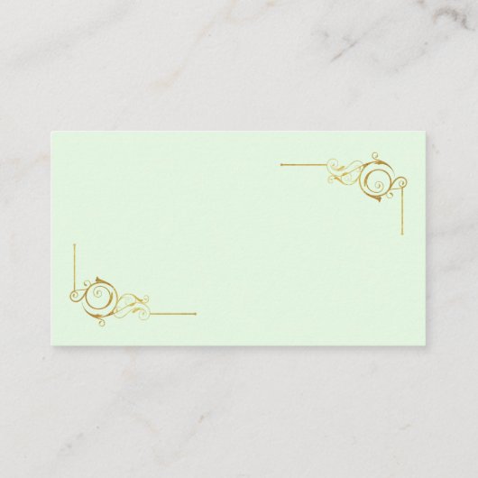 金ぱくのハチドリとのミントの緑 名刺 (裏面)