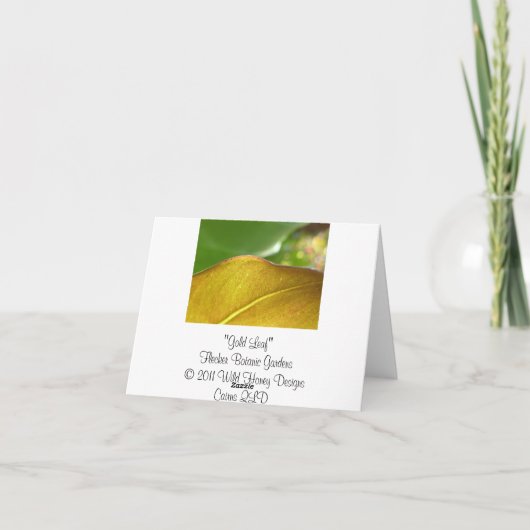 金ぱくNotecard カード (裏面)