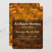 金ぼやけたライト招待状に会うすべての手 招待状 (正面/裏面)