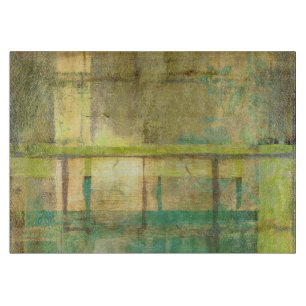 金めっきされたターコイズおよび緑の抽象的な絵画 カッティングボード