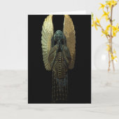 金めっきされた天使の挨拶状 カード (黄色い花)