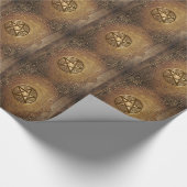 金めっきされた星形五角形 ラッピングペーパー (角)