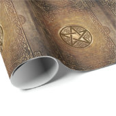 金めっきされた星形五角形 ラッピングペーパー (ロールコーナー)