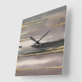 金めっきされた朝の霧IIの金ゴールドの抽象的なプリント スクエア壁時計 (傾斜)