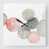 金めっきされた球 スクエア壁時計 (正面)