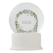 金めっきされた緑の白 |リースと写真 スノーグローブ (裏面)