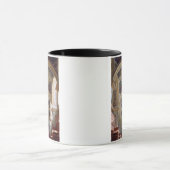 金めっきされたsのcoffered図書館の天井の眺め マグカップ (中央)