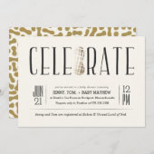 金めっきされるピーナツベビーシャワーの招待状を祝って下さい 招待状 (正面/裏面)