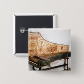 金めっきされ、色彩の鮮やかなハープシコード 缶バッジ (正面&裏面)