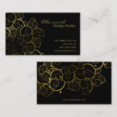 金らせん状の葉の装飾用のDecoのヴィンテージの上品 名刺 (正面/裏面)