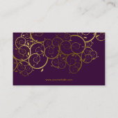 金らせん状の葉の装飾用のDecoのヴィンテージの上品 名刺 (裏面)