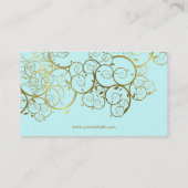 金らせん状の葉の装飾用のDecoのヴィンテージの上品 名刺 (裏面)