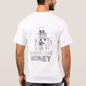 金をよこせ Tシャツ (裏面)