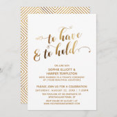金を所有し、保持するための結婚後のお祝い 招待状 (正面/裏面)